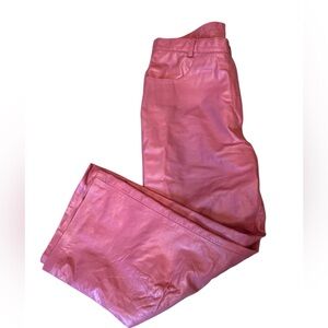 Mille K Copenhagen Bubblegum Pink Leather Pants Size Small Scandinavian Designer